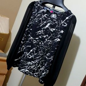 Vince Camuto Blouse Top Sheer Sleeves